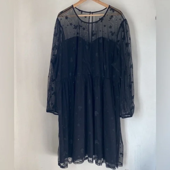 NWT Torrid 30 Mickey Stars Tulle Illusion Skater Dress - Picture 3 of 11